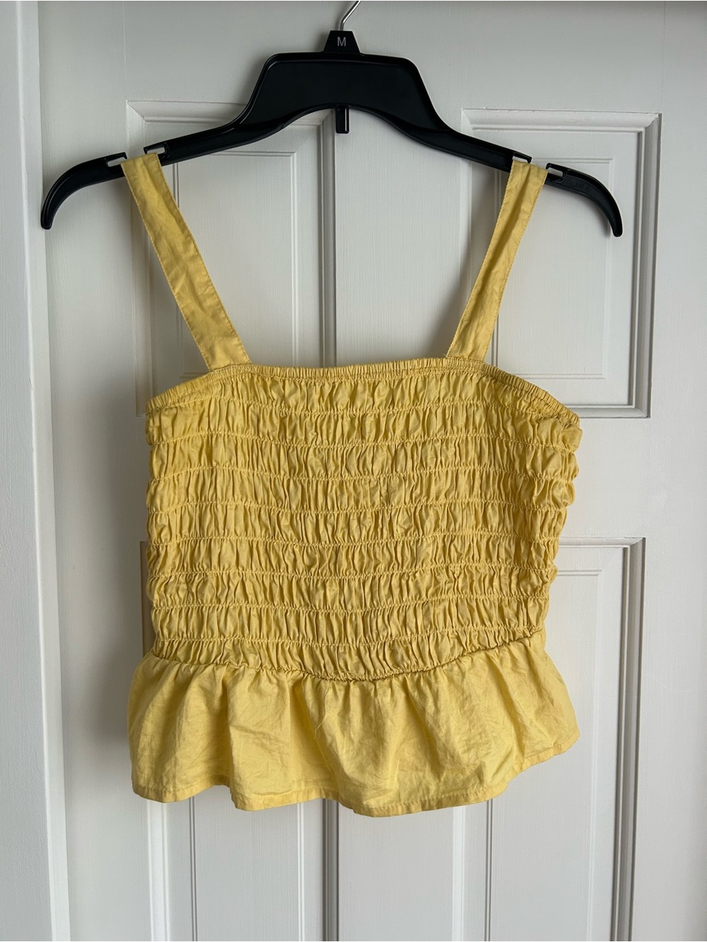 Old Navy Yellow Smocked Peplum Tank Top